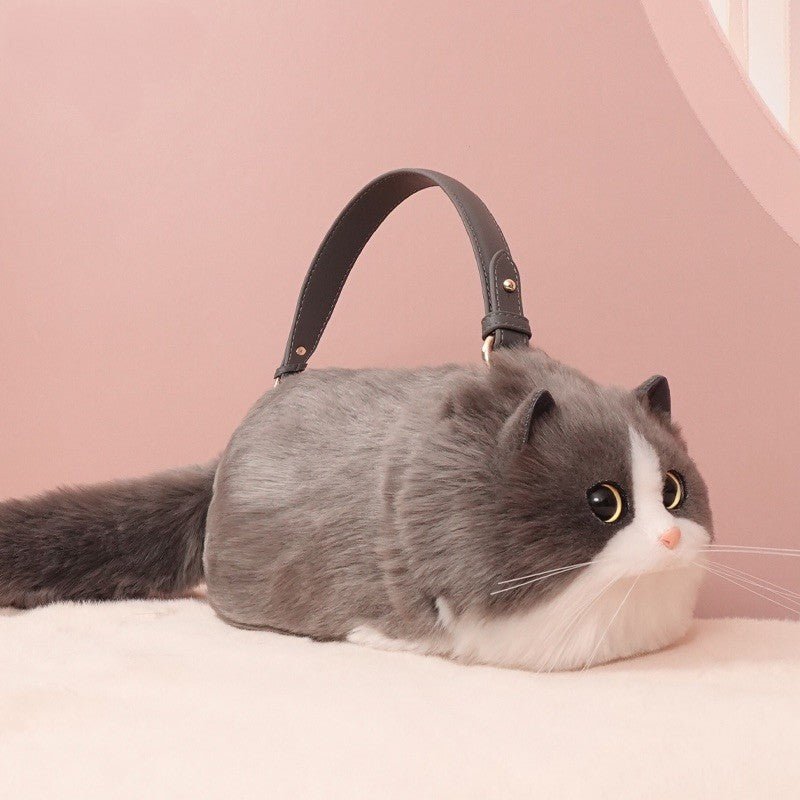 cow cat design realistic cat handbag