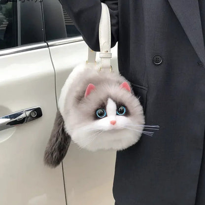 realistic ragdoll cat handbag that looks like a real cat