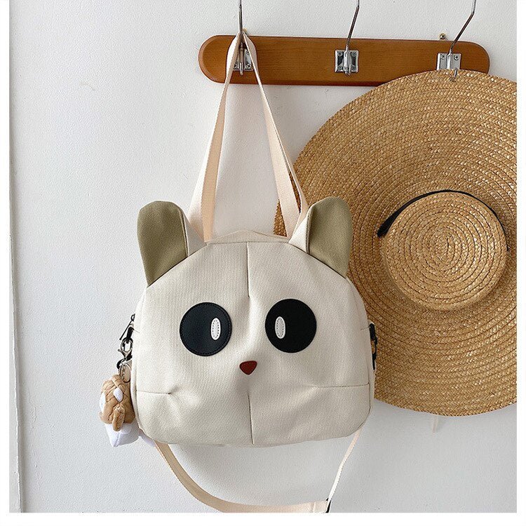 cute beige color cat tote bag from meowgicians