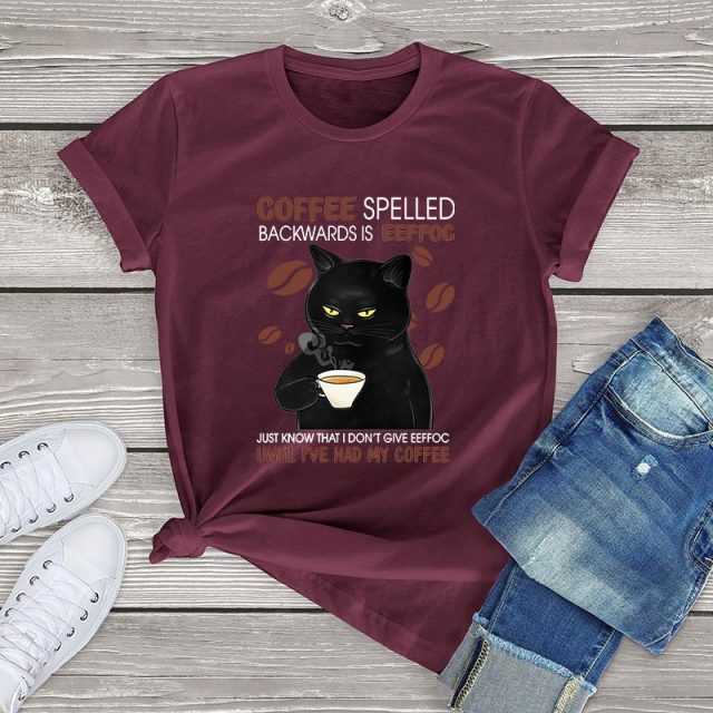 cat t shirts for women in maroon color