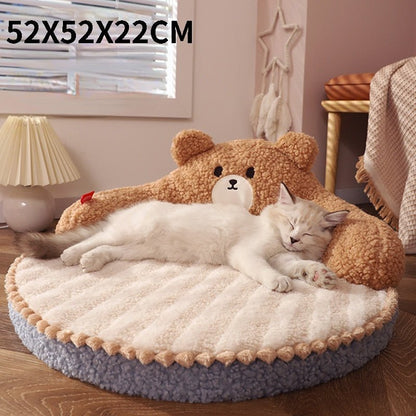 Beary comfy wool cat cave