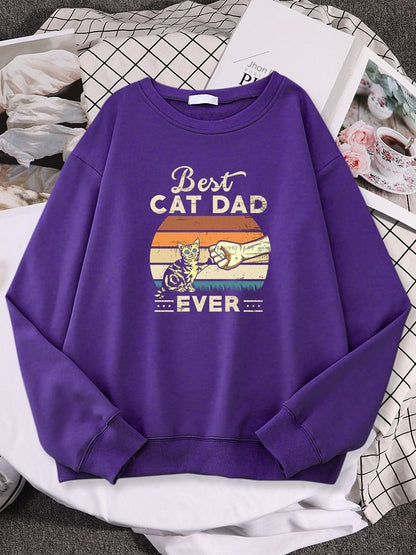 'Best Cat Dad Ever' Unisex Funny Cat Sweatshirt