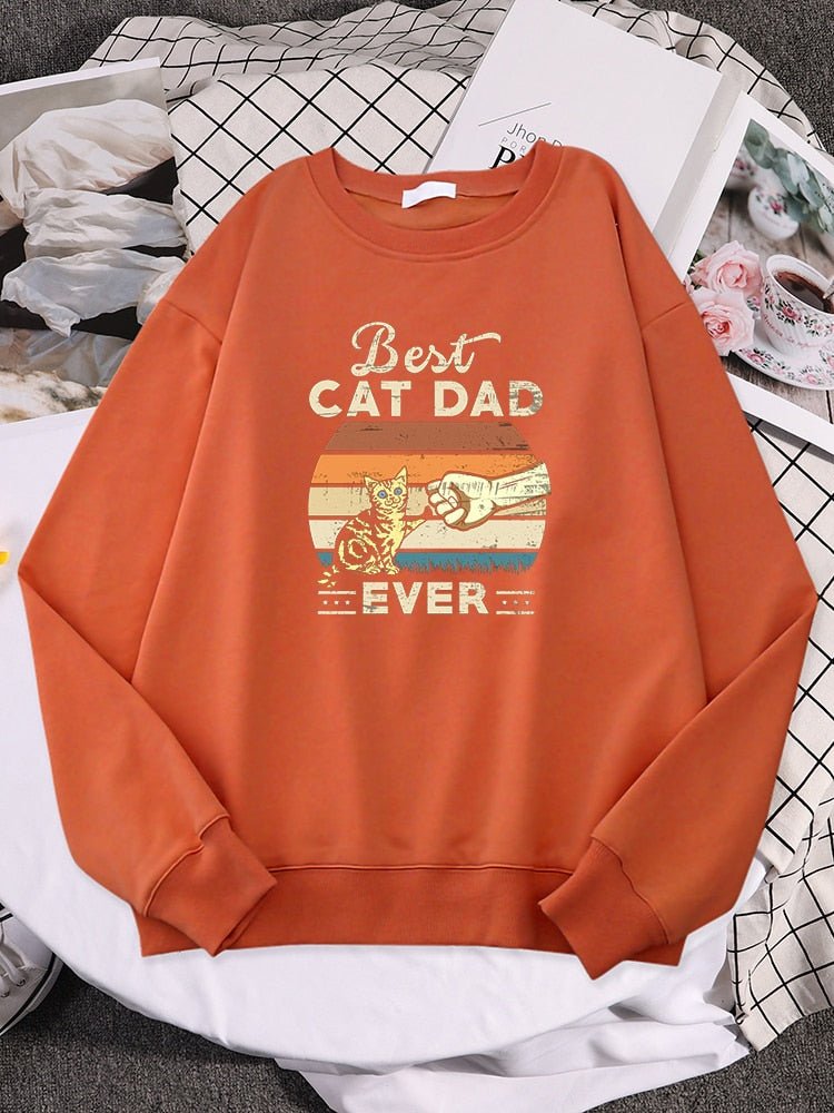 a red cat sweater for human written best cat dad ever