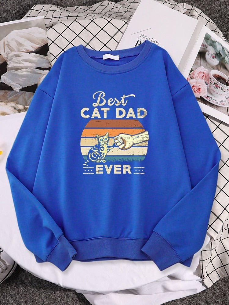 a blue color cat lover sweatshirt made for cat dads