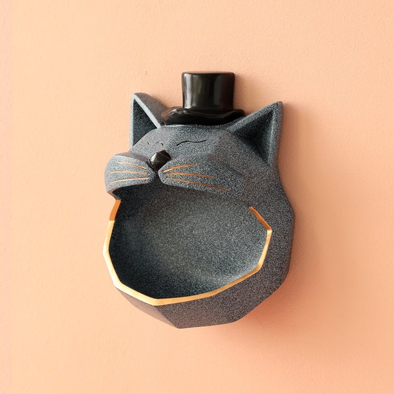 gray granite cats wall decor