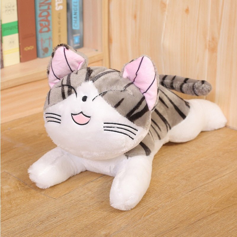 a big cat plush of tabby cat for cuddling