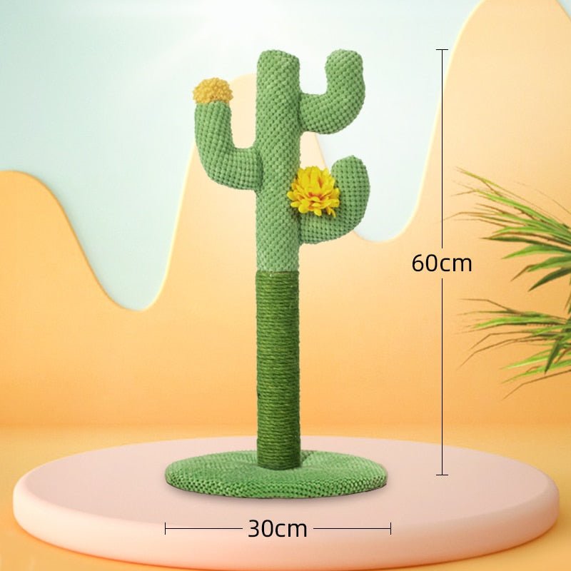 cute big size cat scratching post cactus design | made by sisal rope