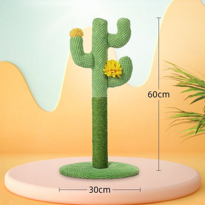 cute big size cat scratching post cactus design | made by sisal rope