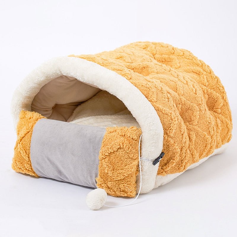 cat bed that gives snuggle effect to reduce cats stress and anxiety