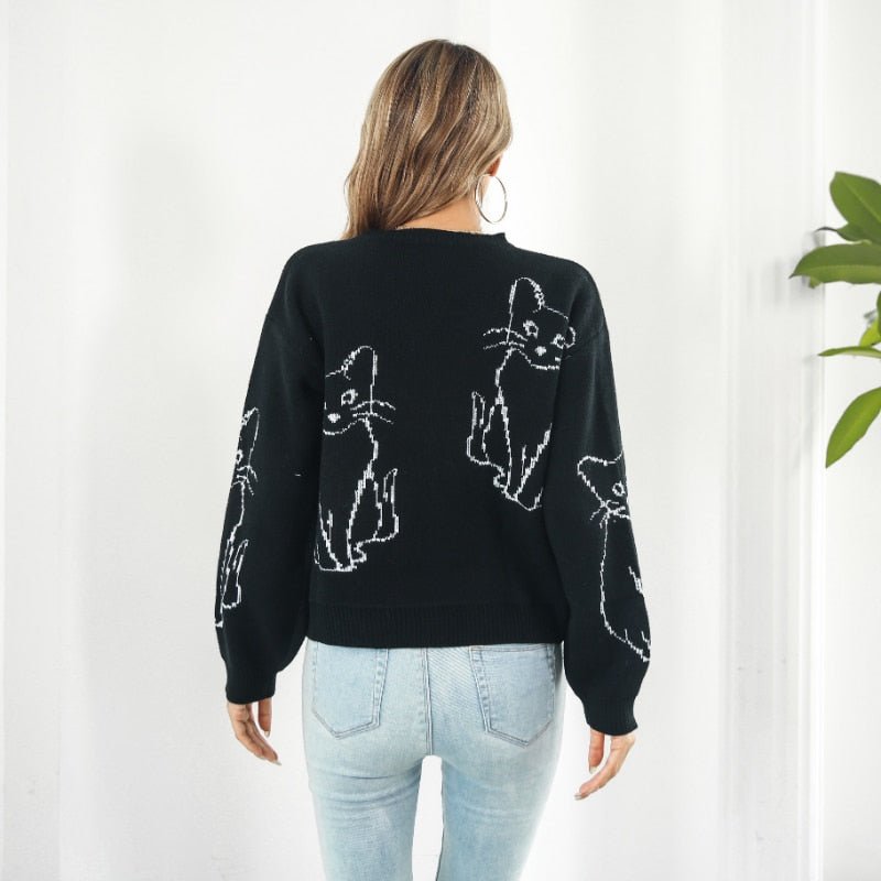 black funny cat sweatshirts for women