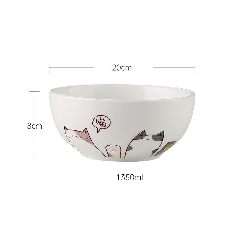 kawaii design japanese cat rice bowl