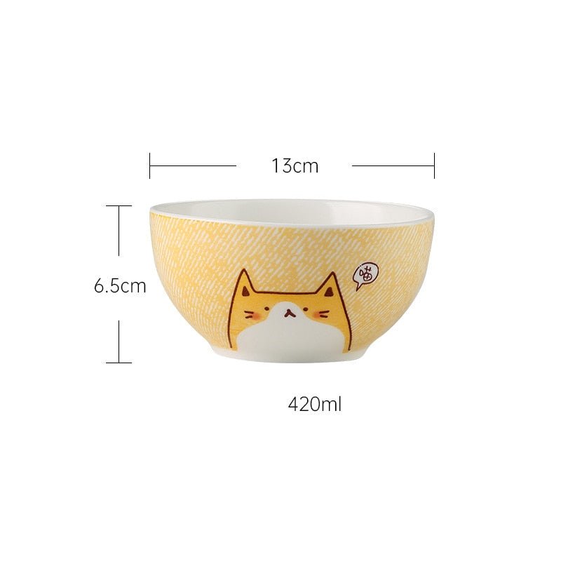 japanese cat rice bowl