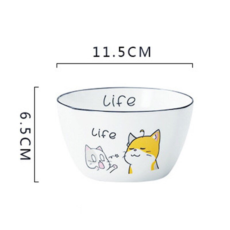 cartoon ceramic cat bowl