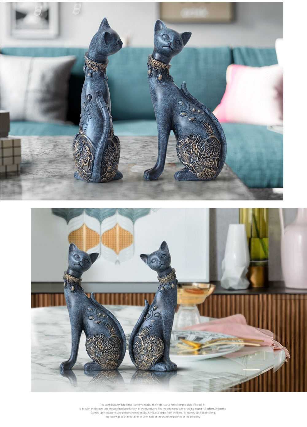 Hand-Painted Ceramic Cat Figurines from Peru (Set of 3) - Colorful Kittens
