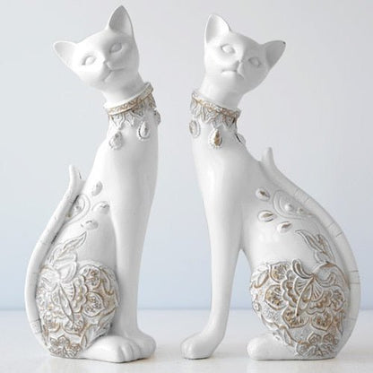 white color luxury cat sculpture