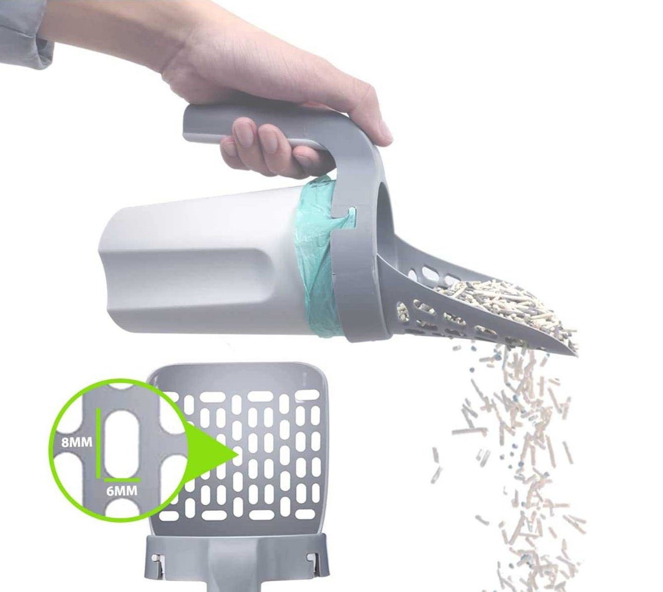 cat litter cleaning scooper with bag