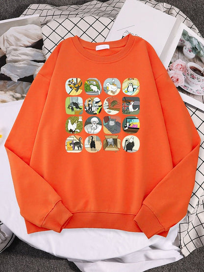 'Cat memes moment' Funny Cat Sweatshirt