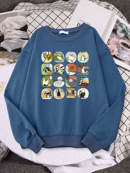 'Cat memes moment' Funny Cat Sweatshirt