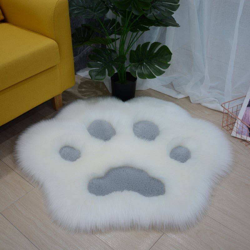 Cat paw design carpet cat rug in fluffy soft plush