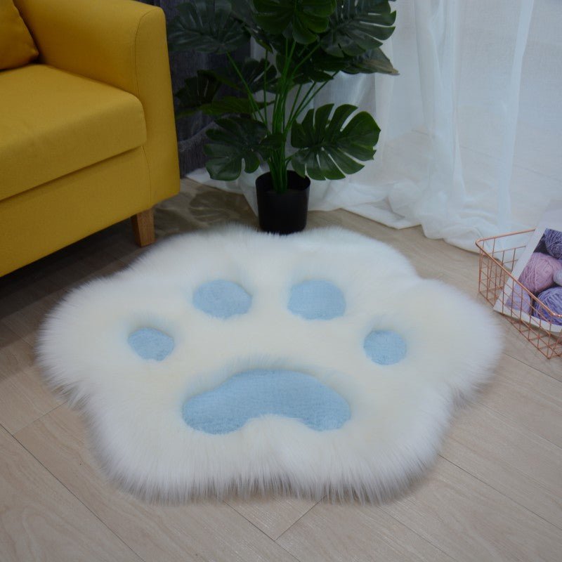 Cat paw design carpet cat rug in fluffy soft plush