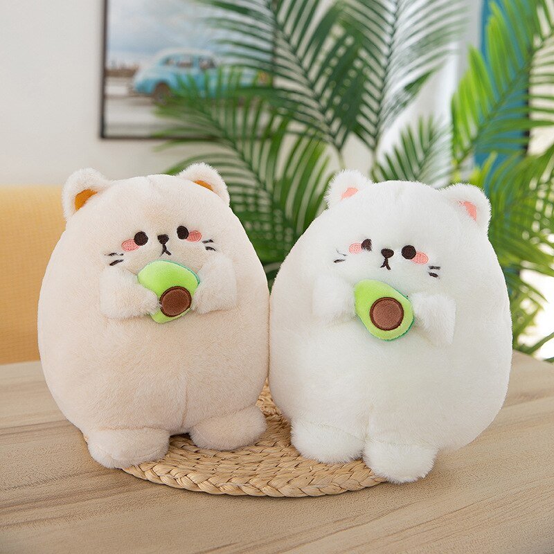Stay Cuddly with Out Jumbo Cat Plush  Cute Cat with Avocado – Meowgicians™