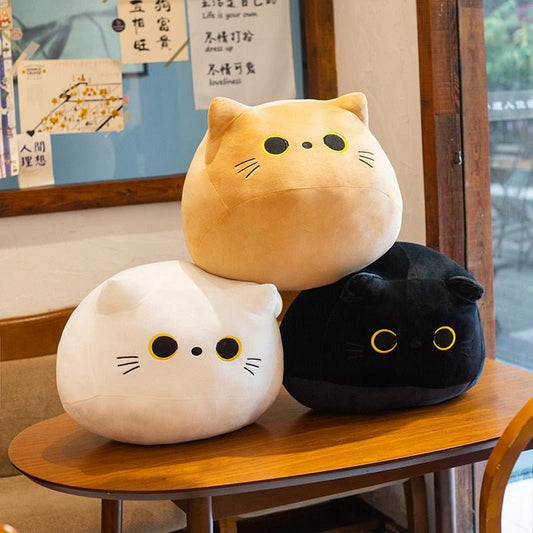 kawaii plush of cats with various colors and sizes