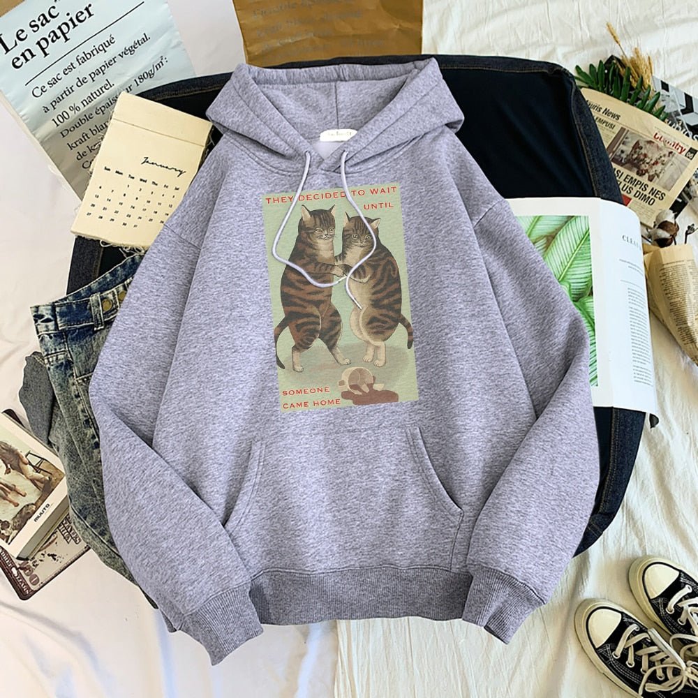 'Coffee accident' women funny cat hoodie