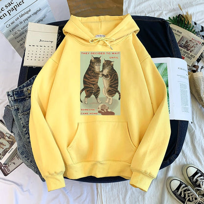 'Coffee accident' women funny cat hoodie