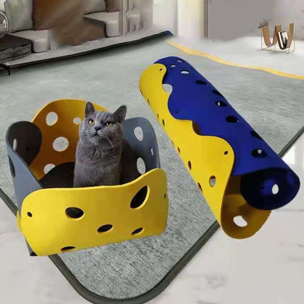 Collapsible Felt Cat Toy Tunnel