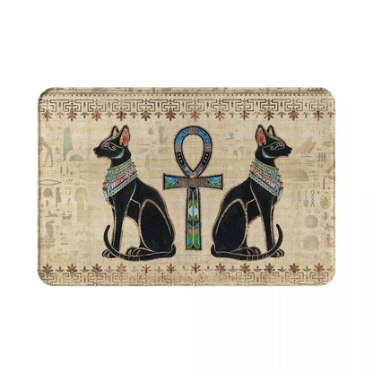 Cool mysterious Egyptian Cat welcome carpet cat rug