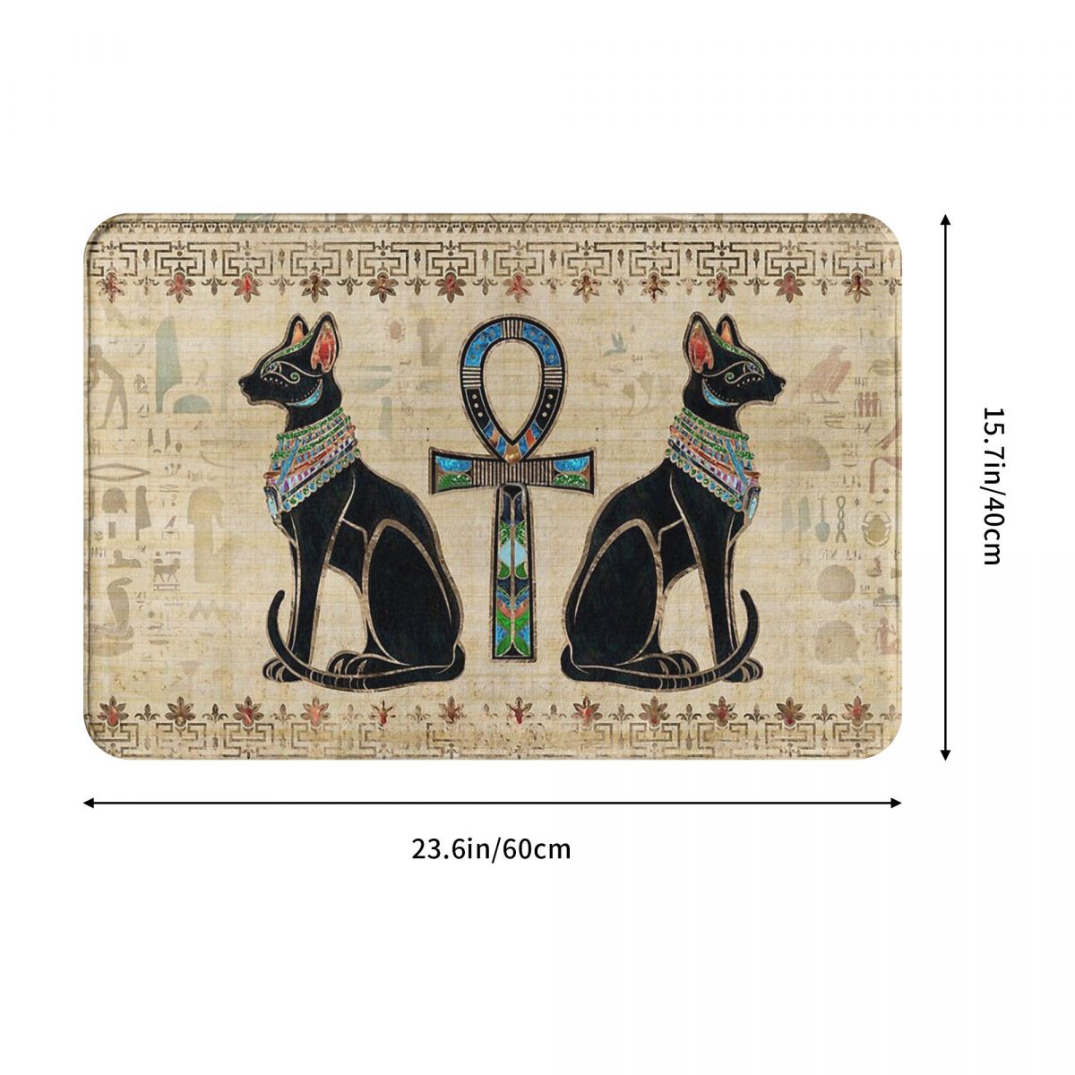 Cool mysterious Egyptian Cat welcome carpet cat rug