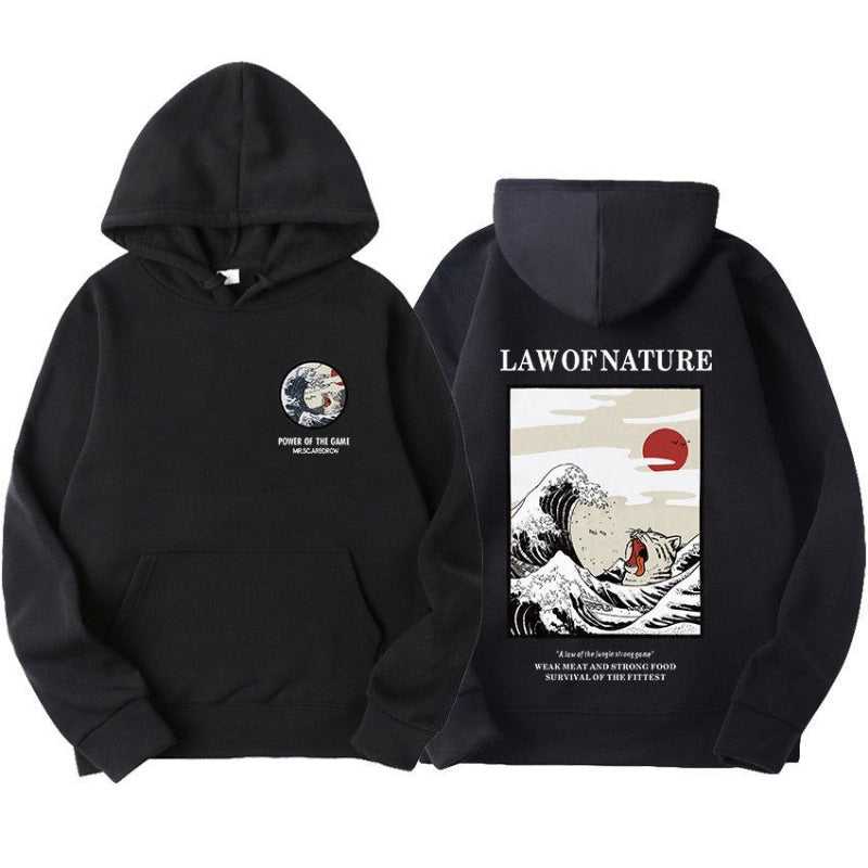 [CPGN STUDIO ]★JOURNEY CAT PIGMENT SWEATSHIRT Couple Printing Cat Hoodie Streetwear – Meowgicians™