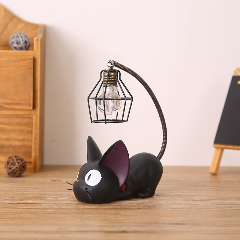 Creative cute black cat night table lamp home décor