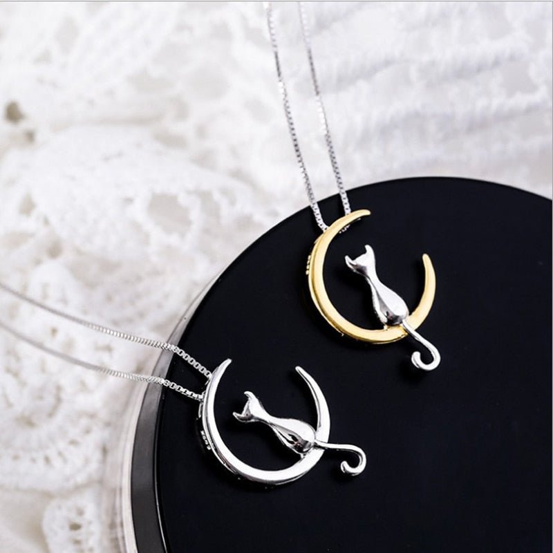 Women's Grunge Cat Cross Necklace