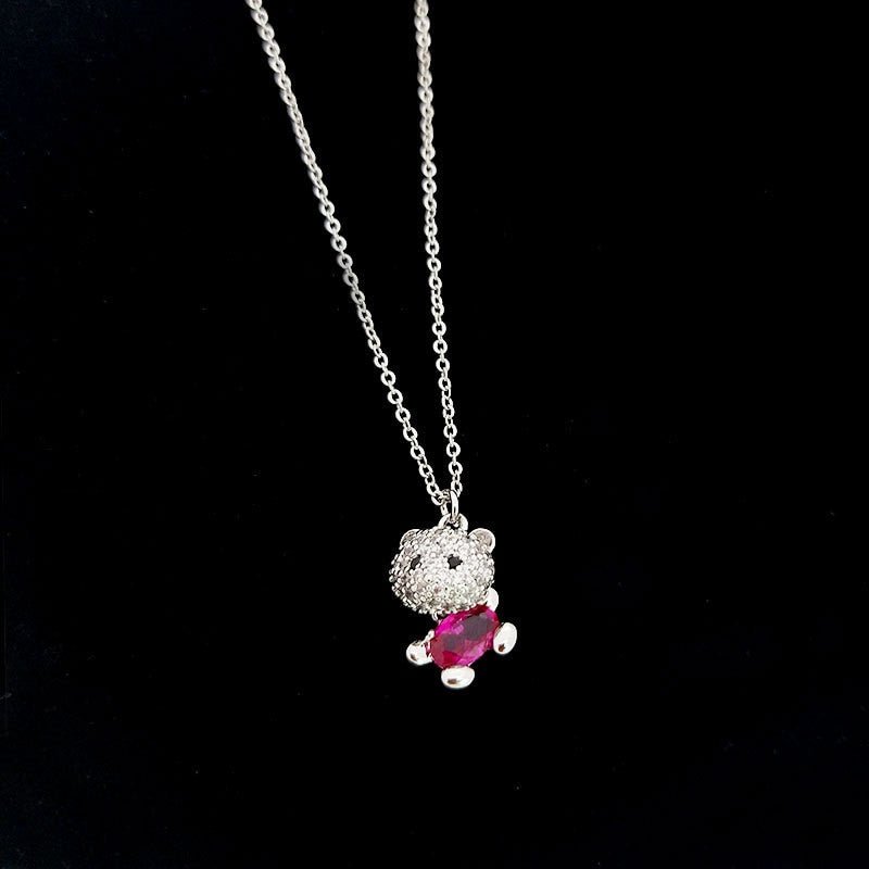 Cute Cat Crystal Necklace