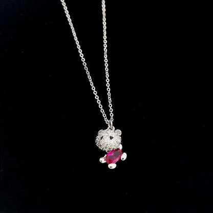 Cute Cat Crystal Necklace