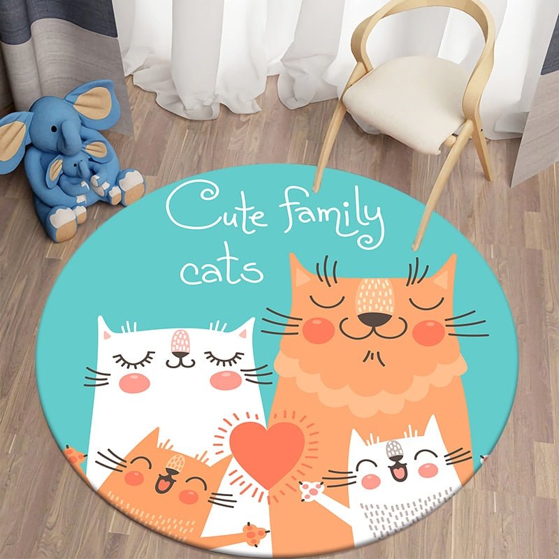 Cat As Rug 'Cute family cats' adorable cat area rug – Meowgicians™