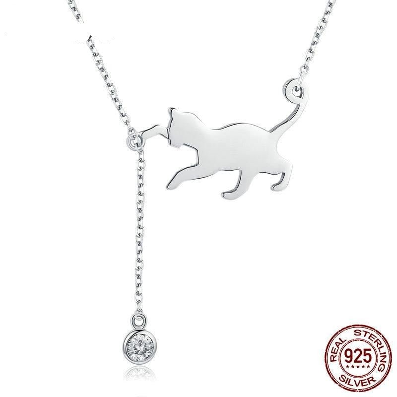 Cute Pussy Chain Pendant Necklace