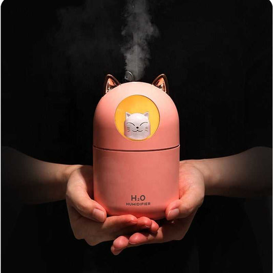 Pink Cute Cat Design Mini Humidifier