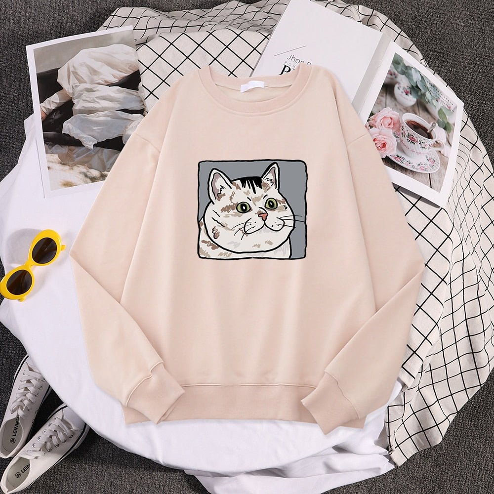 Dazed cat funny meme cat sweatshirt