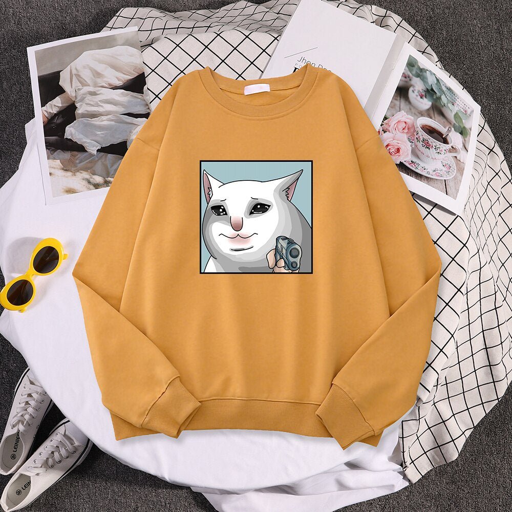 'Dramatic cat' funny womens cat sweatshirt