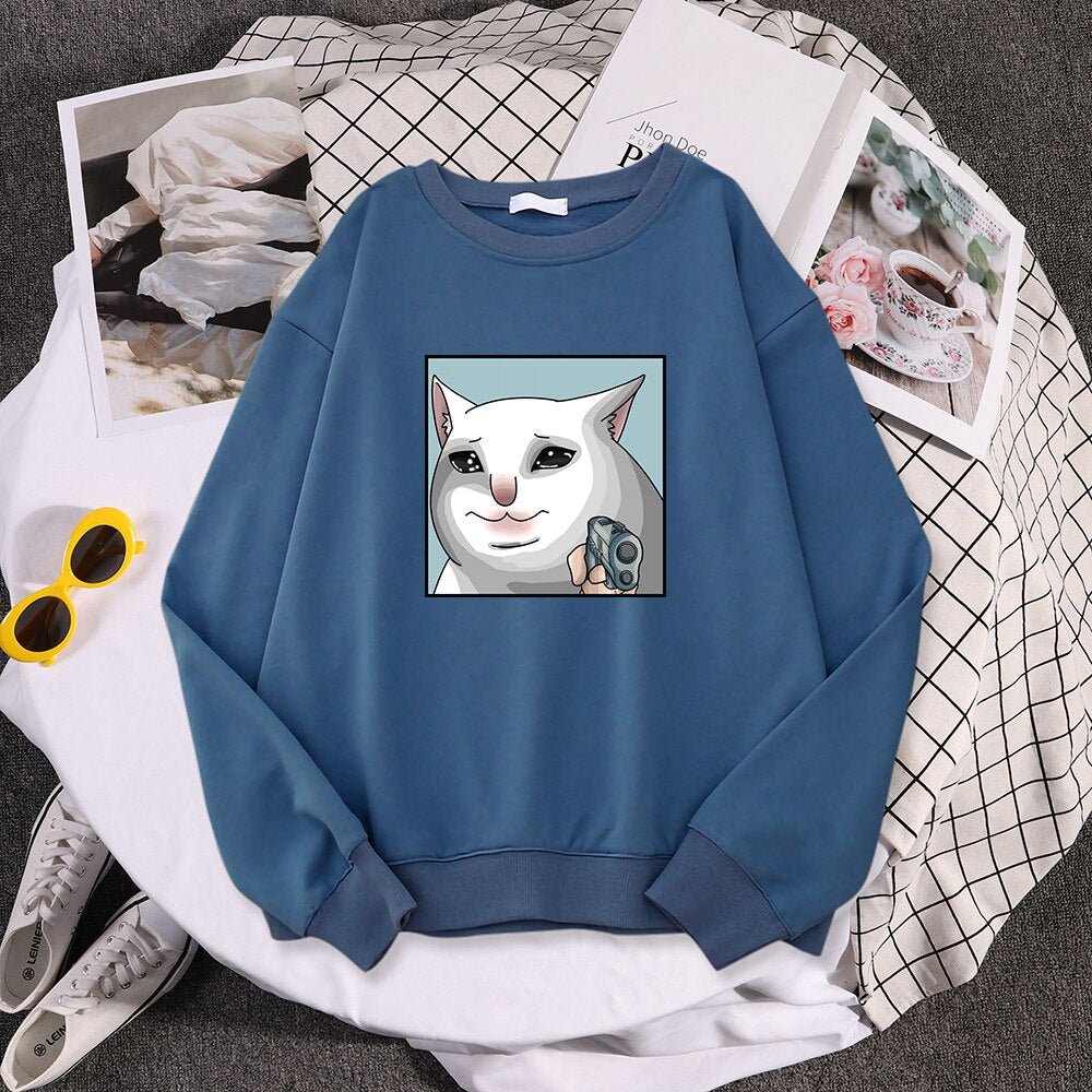 'Dramatic cat' funny womens cat sweatshirt