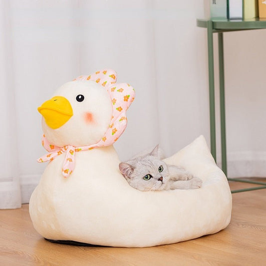 cat bed with cute duck designs that looks kawaii