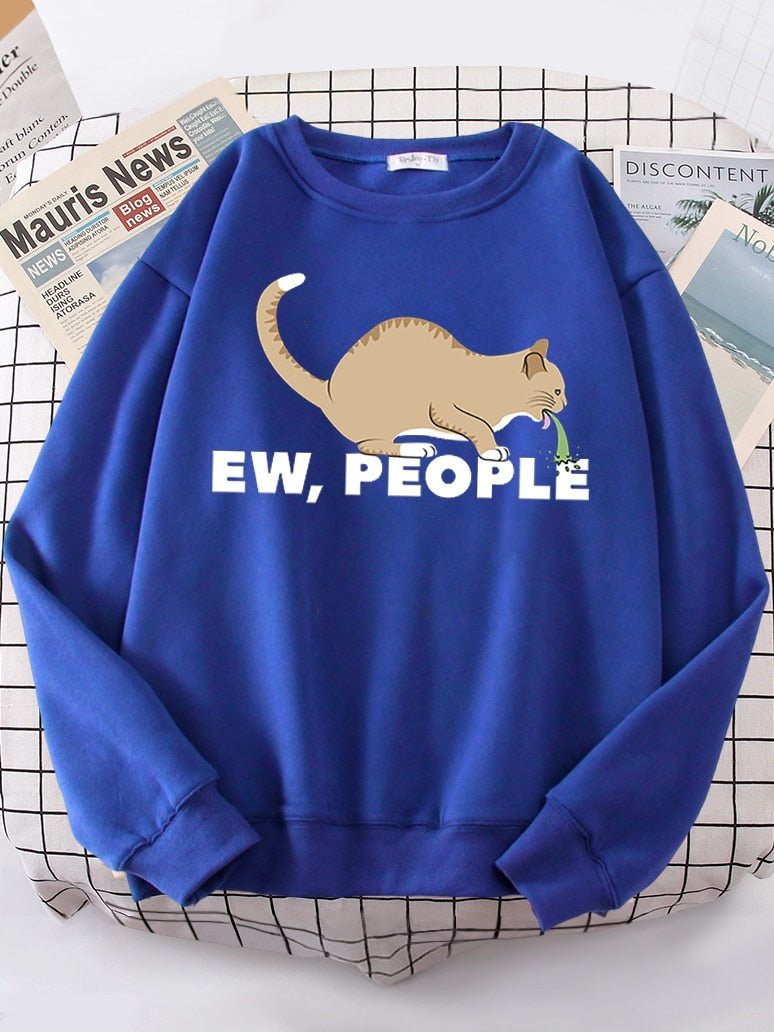 Get Comfy with our 'Ew, People!' Funny Cat Sweatshirts
