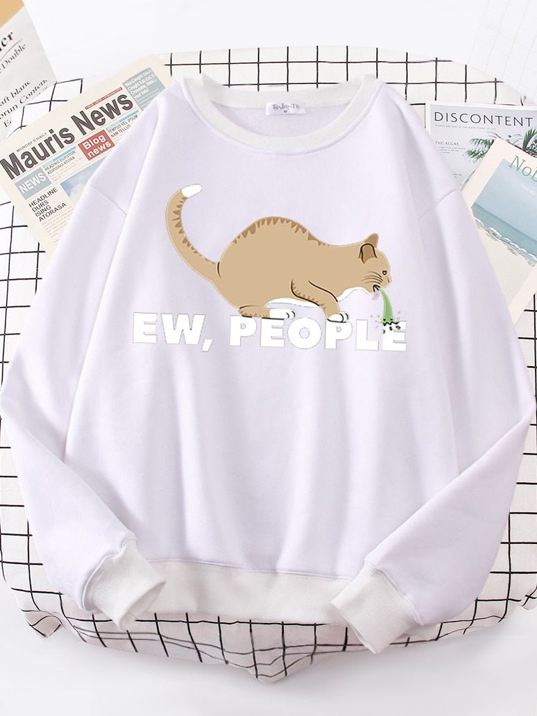 Get Comfy with our 'Ew, People!' Funny Cat Sweatshirts | Meowgicians ...