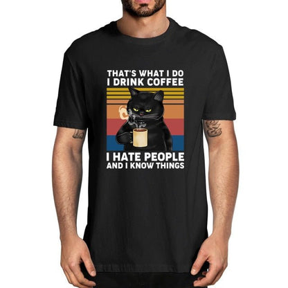 black cat shirts with meme cat design