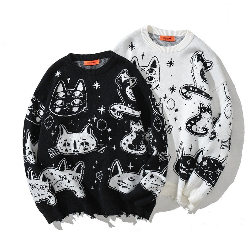 black cat dad sweatshirt in fashionable design