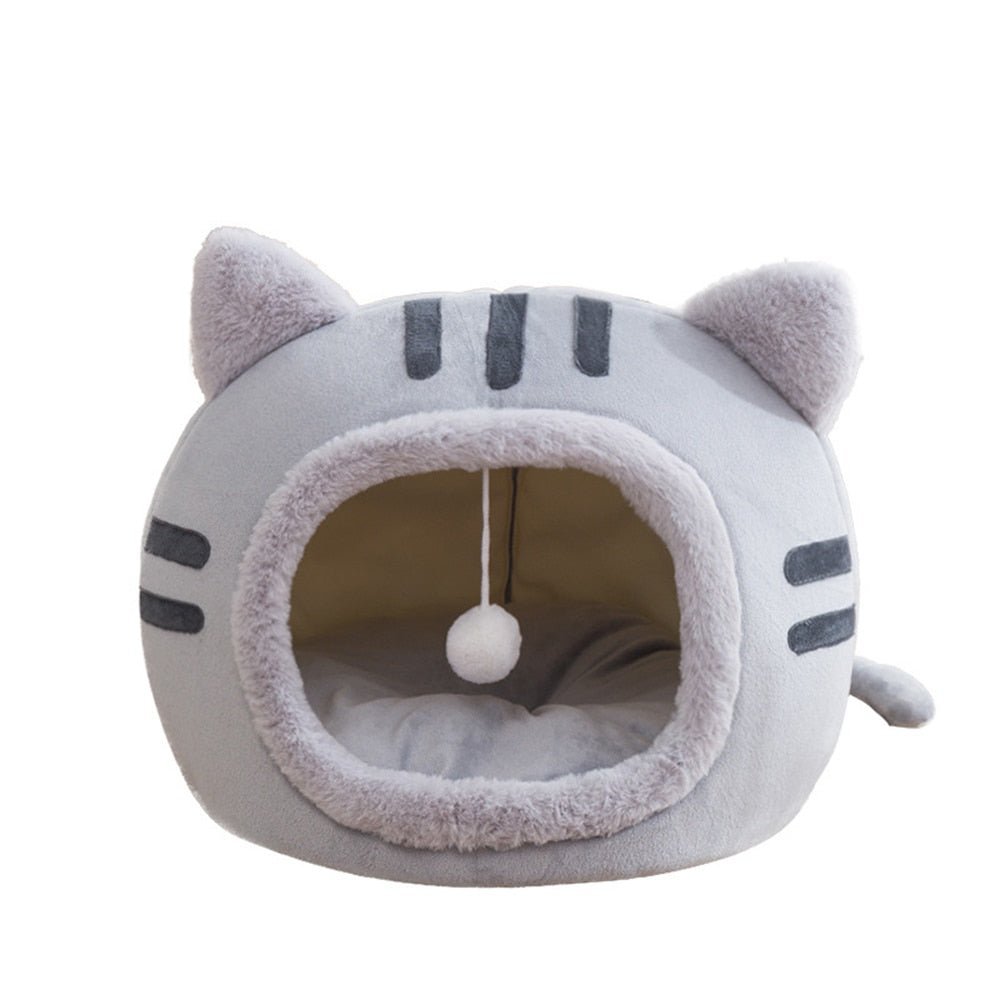 fluffy cat bed with ears