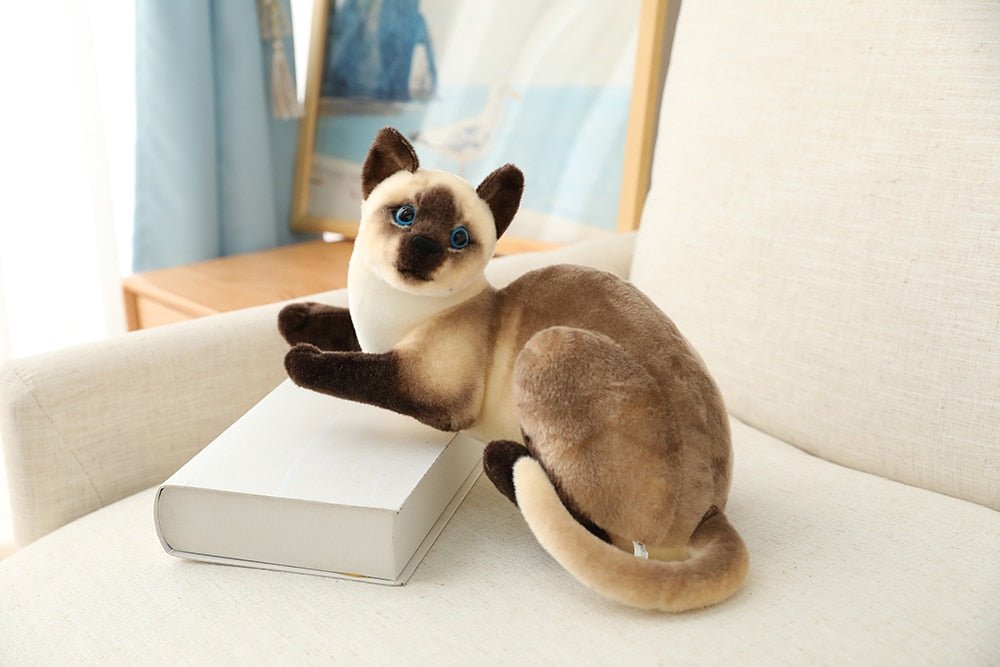 a siamese stuffed cats that look real