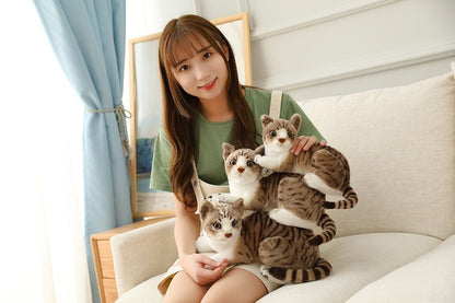 'Fluffy partner' adorable realistic stuffed cat